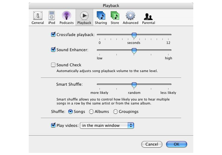 iTunes 5 Settings (2005)